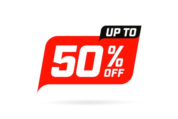 Up to 50 percent off special offer promo marketing sale tag