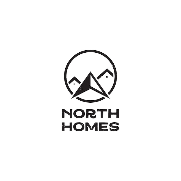 Up arrow north with home  logo