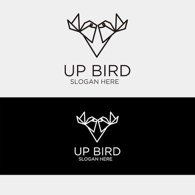 Up bird logo design icon template