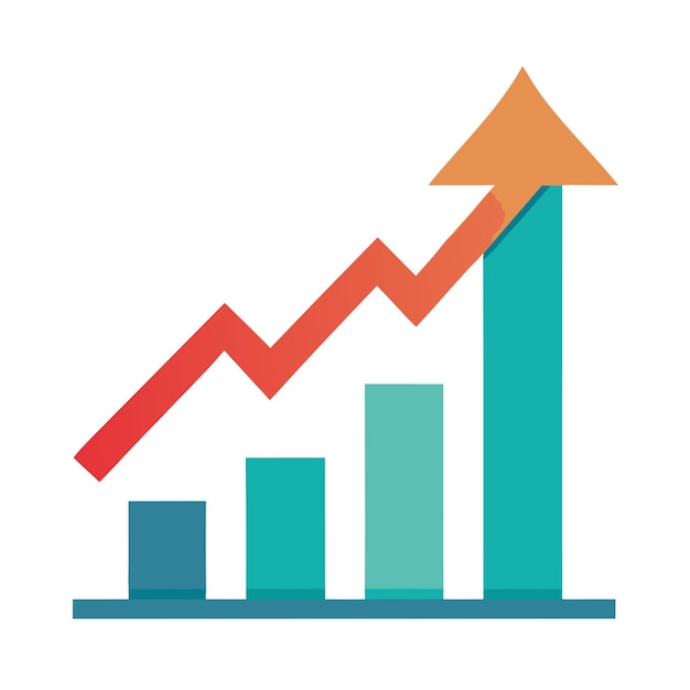 up chart arrow flat icon clipart design vector art and illustration