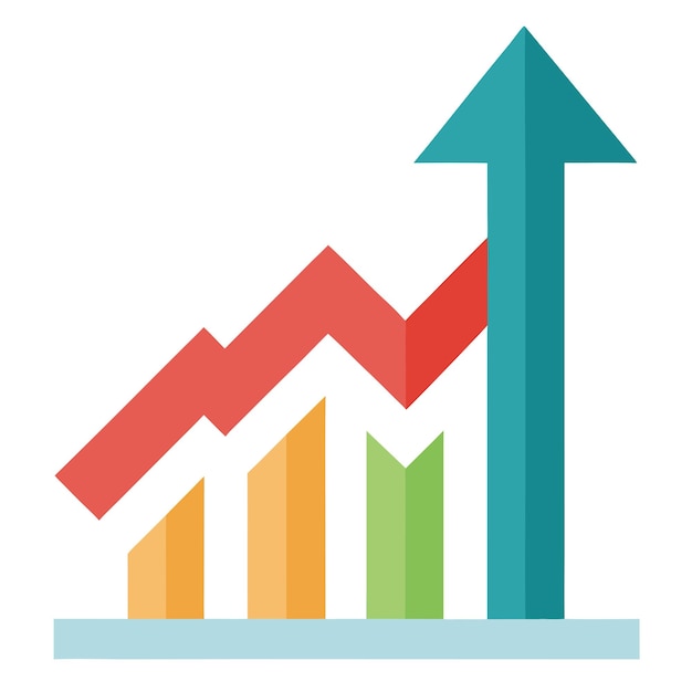 up chart arrow flat icon clipart design vector art and illustration