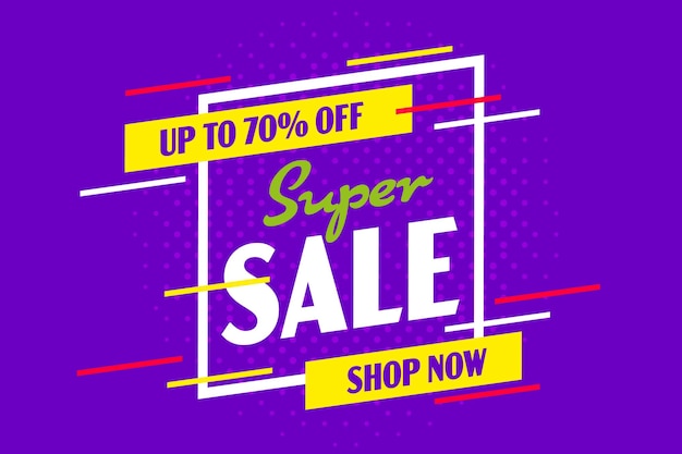 Up to seventy percent off super sale banner