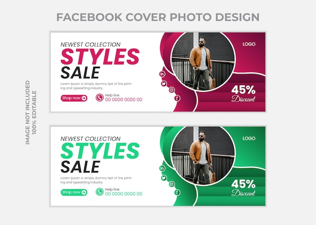 Vector upgrade your wardrobe limited time fashion sale facebook cover design