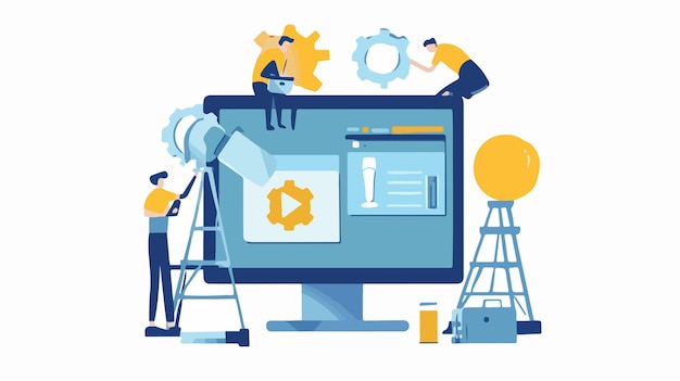 Upgrading Operating System Flat Illustration System Upgrade Concept Design