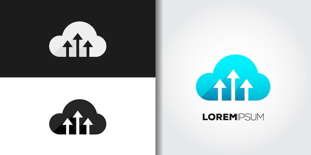 Upload cloud logo set