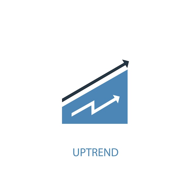 Uptrend concept 2 colored icon. Simple blue element illustration. uptrend concept symbol design. Can be used for web and mobile UI/UX