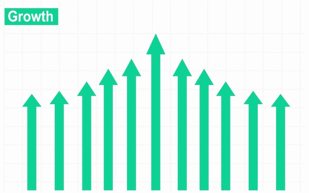 Upward business growth concept with arrows vector illustration