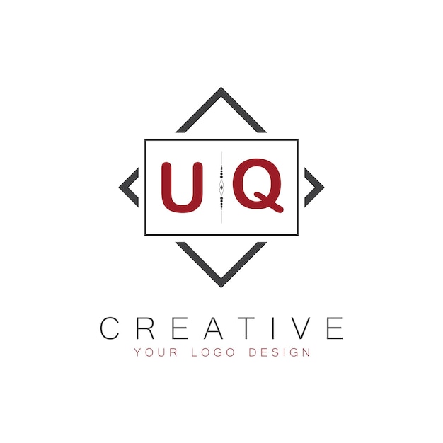 UQ initial monogram logo with creative square style design