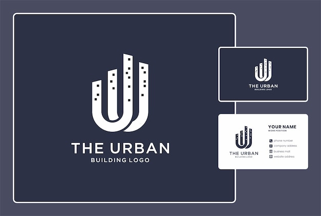 Urban building logo and business card design.