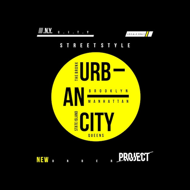 urban city typography t shirt design