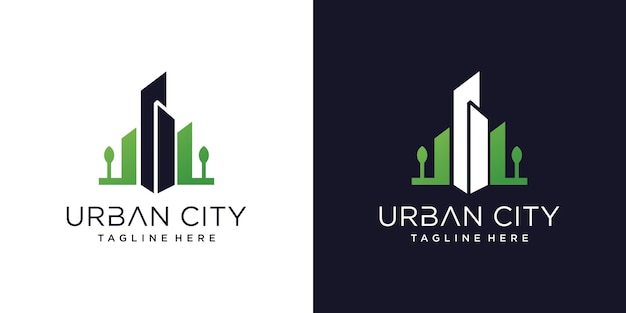 Urban logo with creative green concept