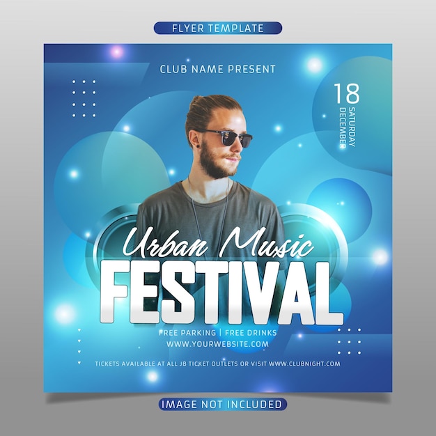 Urban music festival flyer template