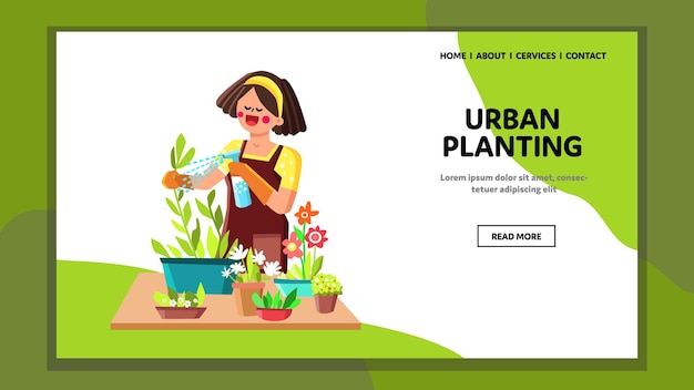 Urban planting care vector