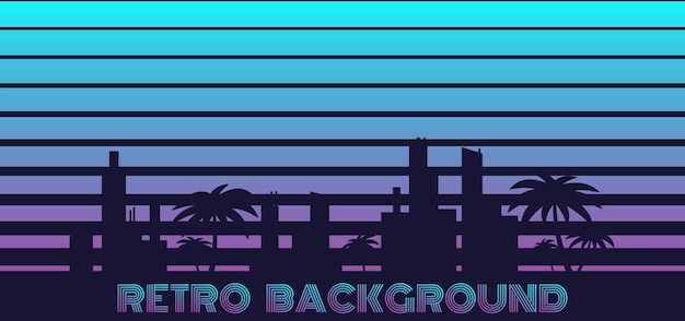 urban retro background in 80s style. vector illustration