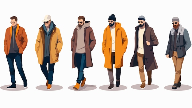 Urban Street Fashion Men Vector Collection Modern Crow Illustrations