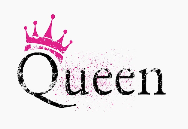 Urban street graffiti style Graffiti Slogan of Queen Slogan of Queen with splash effect and drops