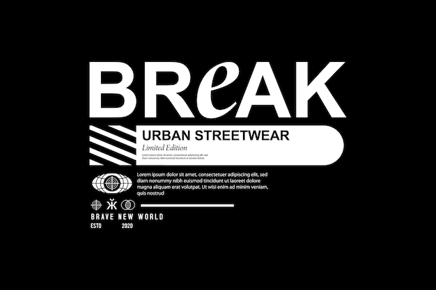 Urban Streetwear design template vector