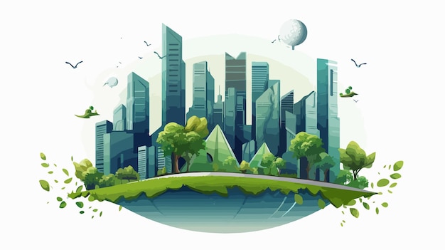 Vector urban sustainability design vector illustration