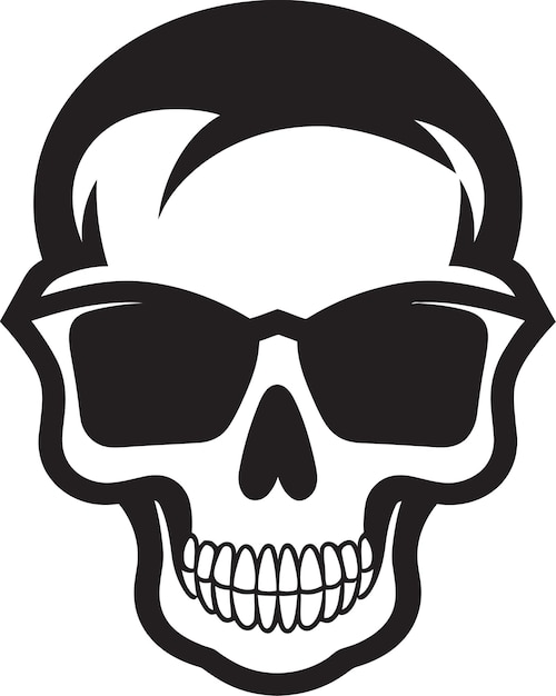 Urban Swagger Black Skullhead Vector Brilliance Edgy Elegance Funky Monochrome Skull Art