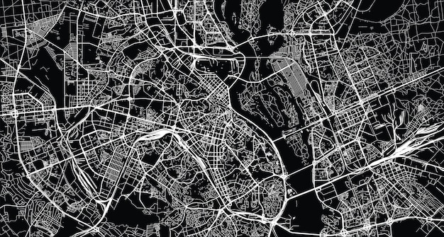 Urban vector city map of kiev ukraine europe