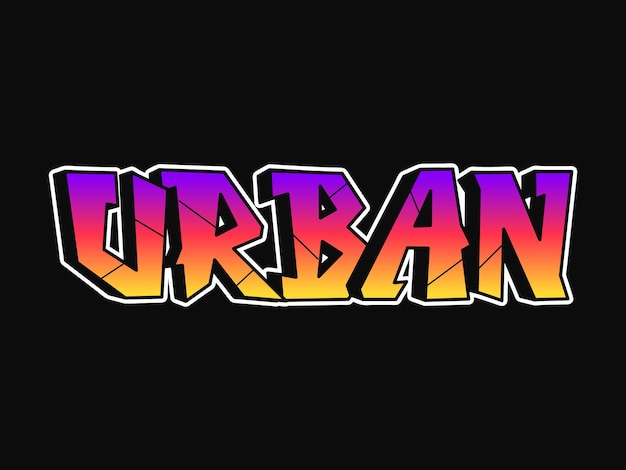 Urban word trippy psychedelic graffiti style letters