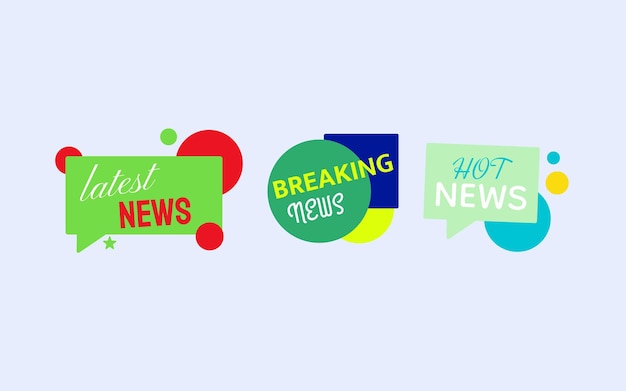 Urgent news alerts in vibrant colorful speech bubbles