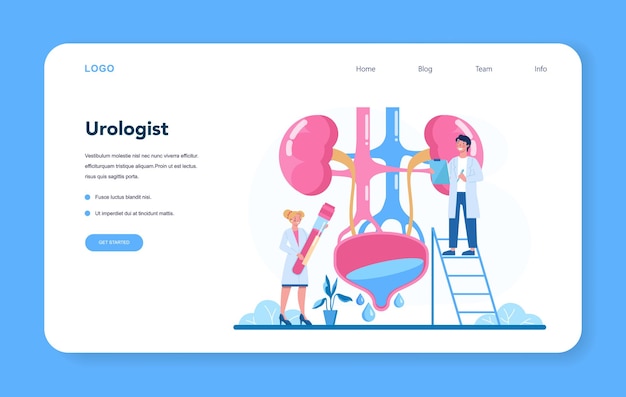 Urologist web banner or landing page. Idea of kidney and bladder treatment