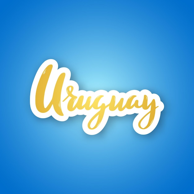 Uruguay hand drawn lettering phrase Sticker