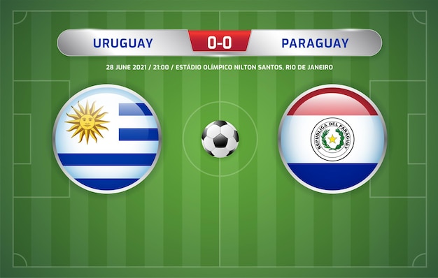 Uruguay vs Paraguaye scoreboard broadcast football south americas tournament 2021