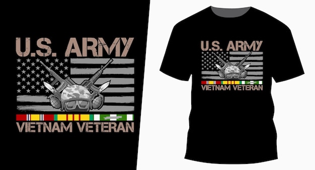 US Army Vietnam typography vintage veterans day tshirt design