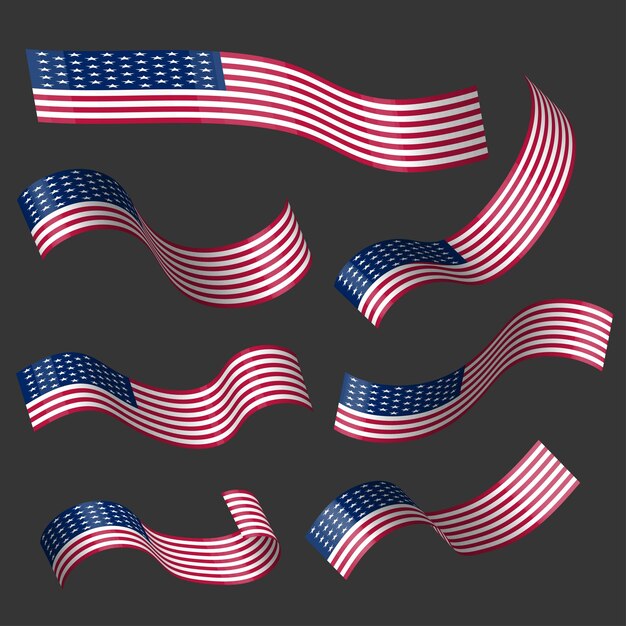 Vector us memorial day patriot proud label american flag and symbols national independence day 4th july