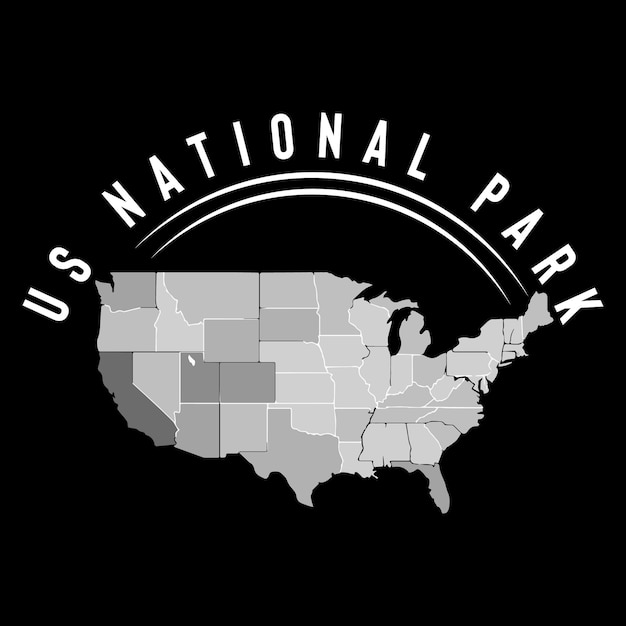 US National Park t-shirt design, United States of America, vector illustration