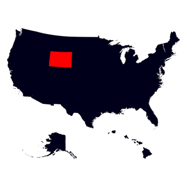 US state on the US map Wyoming vector