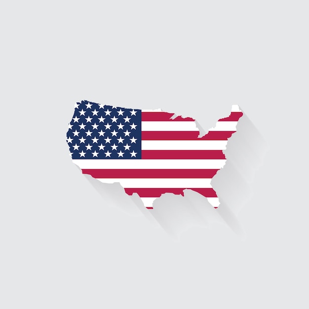 USA concept represented by map and flag icon isolated and flat illustration