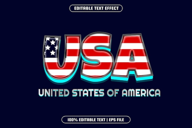 USA editable text effect modern style