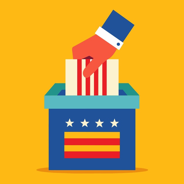 usa election a hand vote in box vector illustration