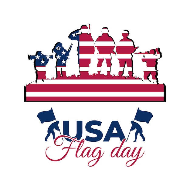 USA Flag Day Badge Design Stamp Tshirt Seal Sticker Rubber Tag Banner Vector Illustration