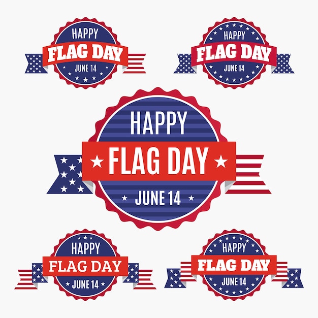 USA Flag day badges set