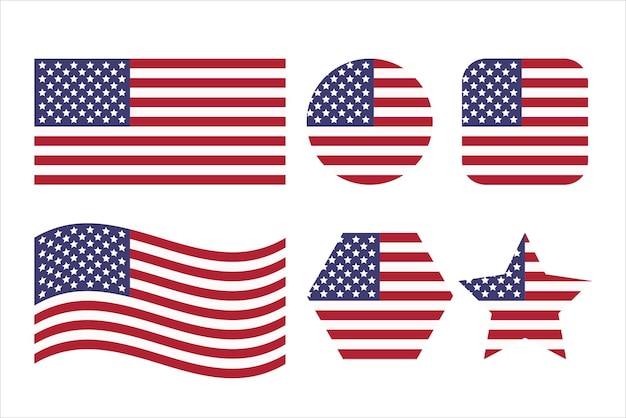 USA flag simple illustration for independence day or election. Simple icon for web