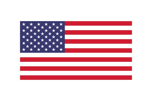 USA flag on white background in flat style