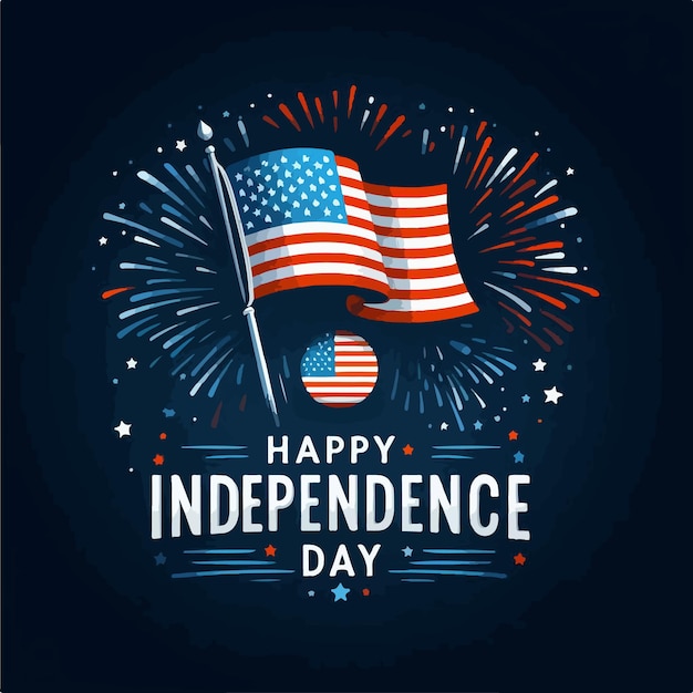 Usa happy independence day celebration background template vector concept