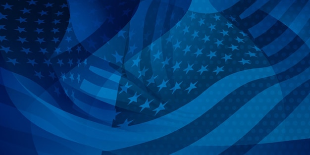 USA independence day abstract background with elements of the american flag in blue colors