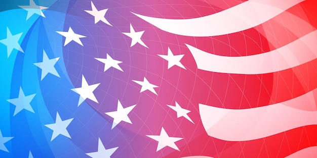 USA independence day abstract background with elements of the american flag in red and blue colors