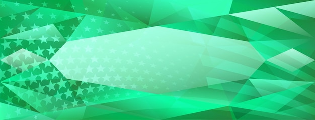 USA independence day abstract crystal background with elements of american flag in green colors