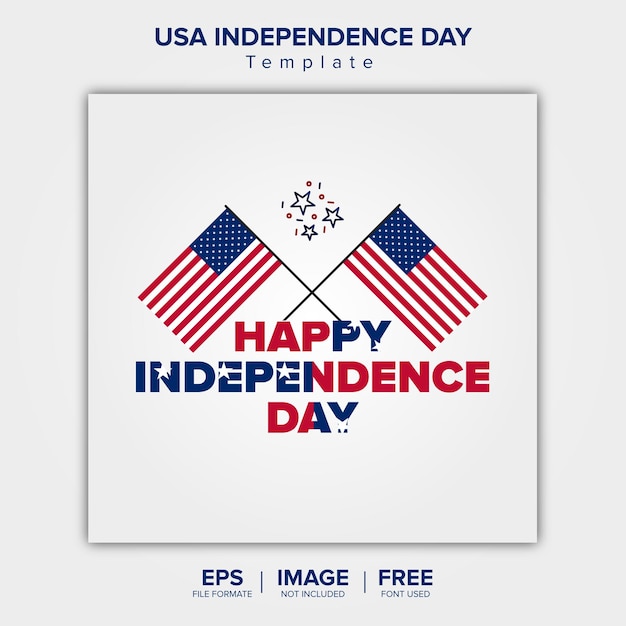 USA independence day wishes template