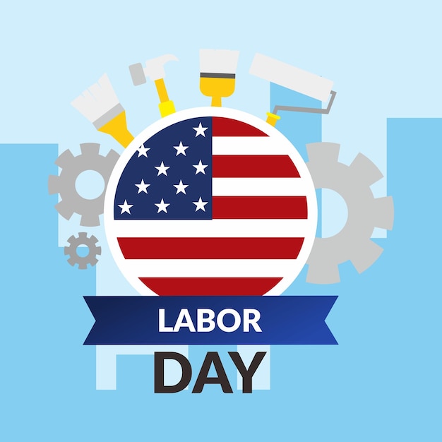 Vector usa labor day background poster for your social media post