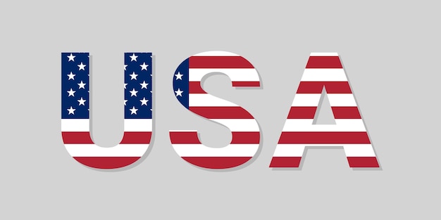 Vector usa letters in american flag colors vector design element