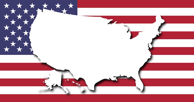 Vector usa map and flag vector america.