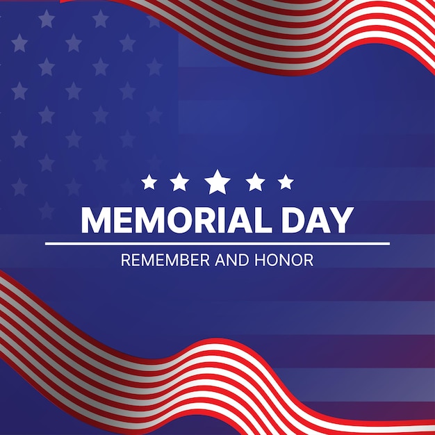 USA memorial day card or background vector illustration