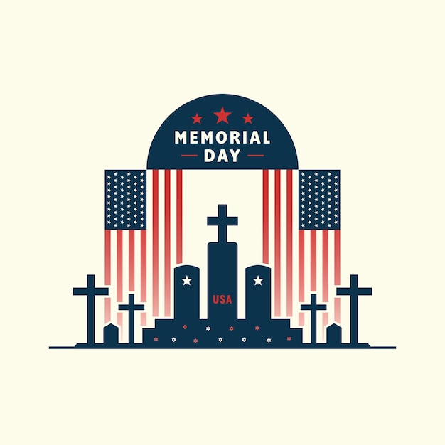 USA Memorial Day Commemoration template